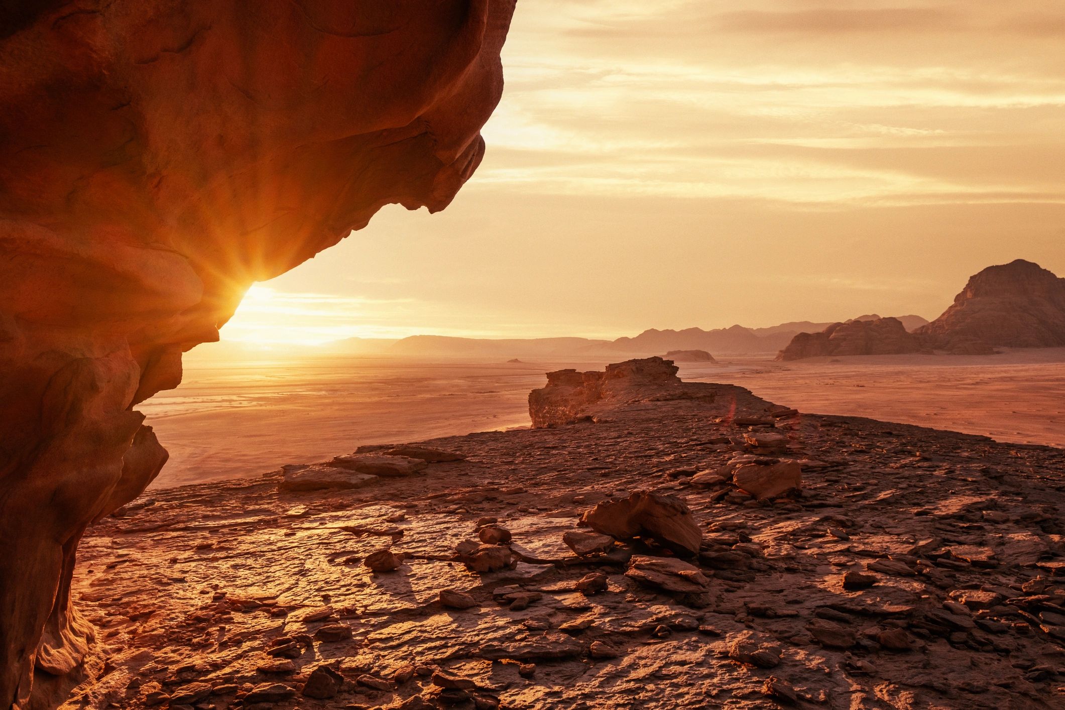 Desert landscape in Wadi Rum Jordan
