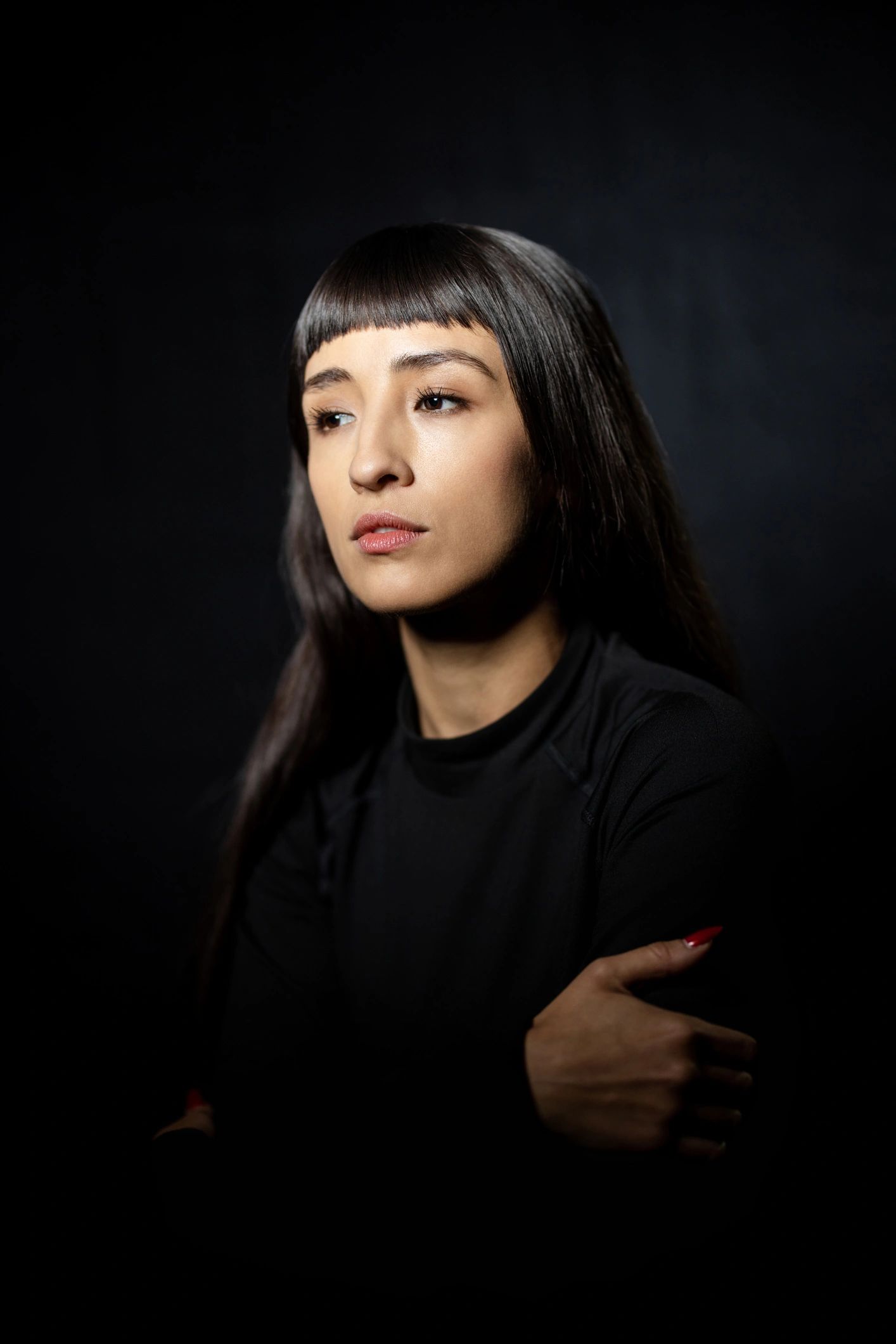 Editorial portrait of woman in studio