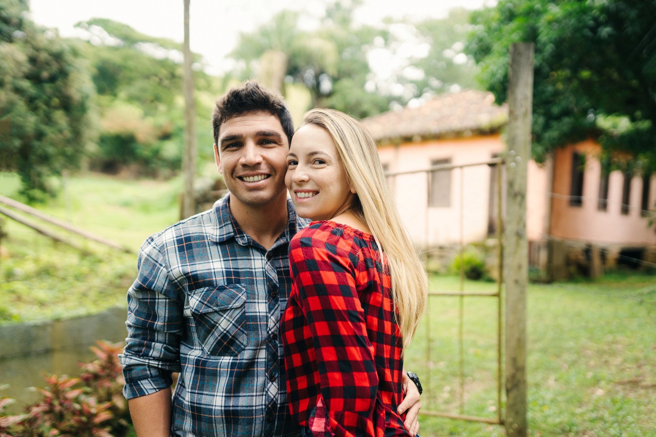 Candid lifestyle couple portrait outdoors
